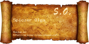 Spiczer Olga névjegykártya